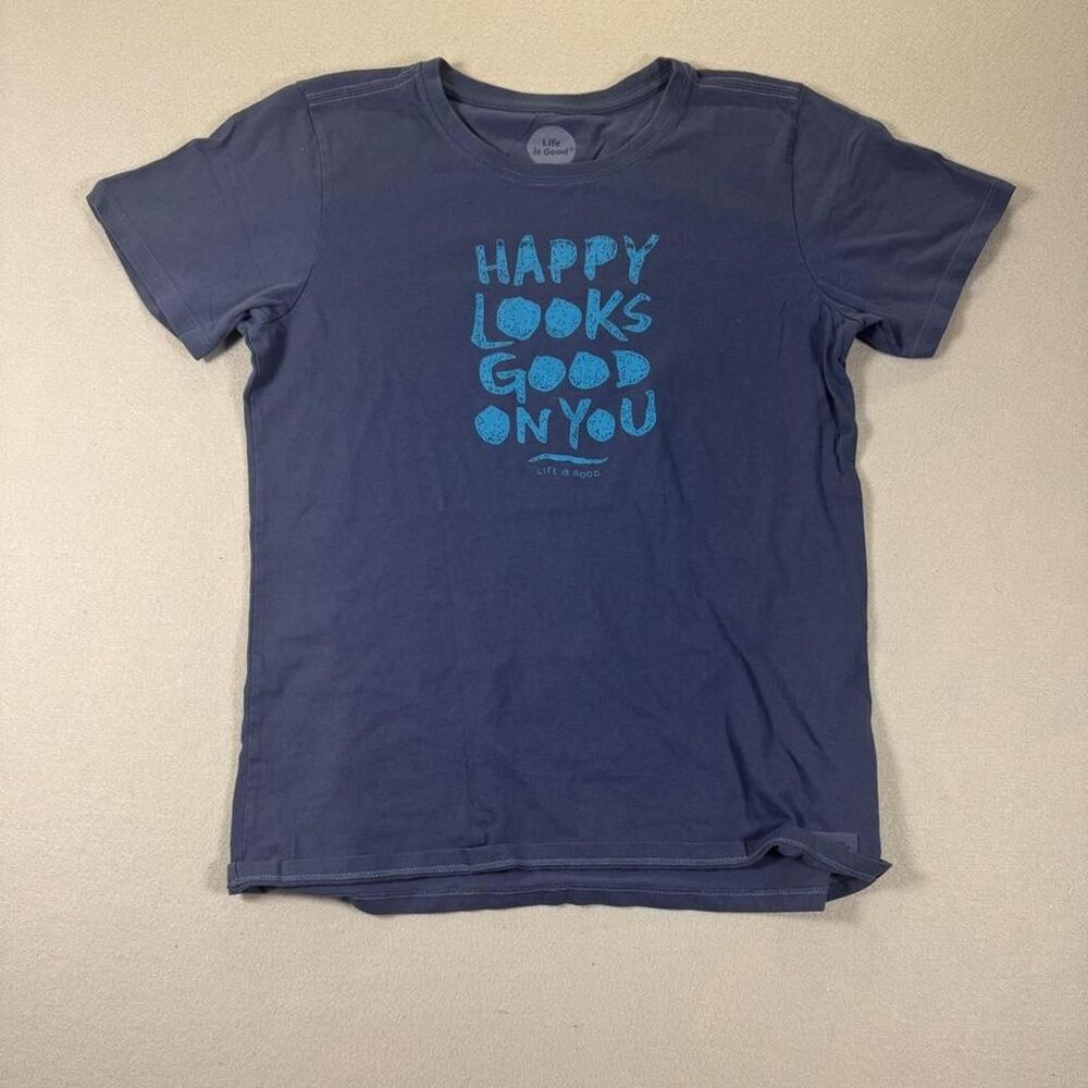 Life-is-good Women's Blue and Navy T-shirt